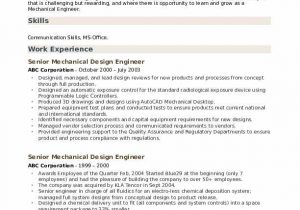 Mechanical Design Engineer Resume Sample Pdf Senior Mechanical Design Engineer Resume Samples