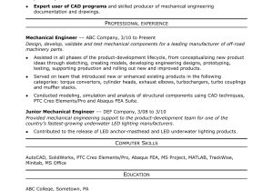 Mechanical Engineer Entry Level Resume Samples Sample Resume for A Midlevel Mechanical Engineer Monster.com