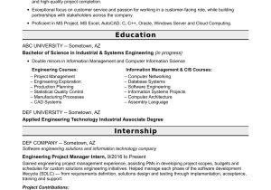 Mechanical Engineer Project Manager Resume Sample Entry-level Project Manager Resume for Engineers Monster.com