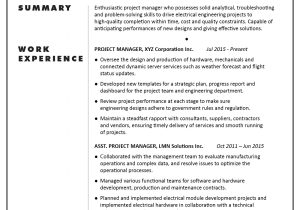 Mechanical Engineering Project Manager Resume Sample Cv Sample â Project Manager (electronic/electrical/mechanical …