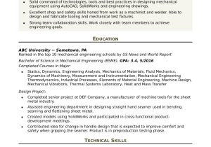 Mechanical Engineering Recent Graduate Resume Sample Mechanical Engineer Resume: Entry-level Monster.com