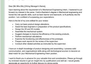 Mechanical Engineering Resume Cover Letter Samples Mechanical Engineering Intern Cover Letter Examples – Qwikresume