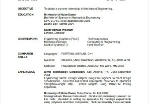 Mechanical Engineering Resume Sample for Freshers 10 Mechanical Engineering Resume Templates Pdf Doc