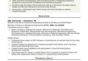 Mechanical Project Engineer Resume Sample Pdf Sample Resume for An Entrylevel Mechanical Engineer