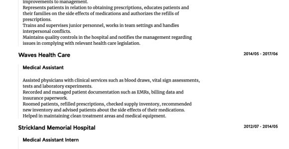 Medical assistant Job Description Resume Sample Medical assistant Resume Samples All Experience Levels Resume …