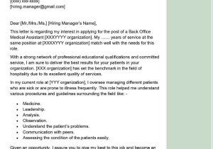 Medical assistant Sample Resume Cover Letter Back Office Medical assistant Cover Letter Examples – Qwikresume