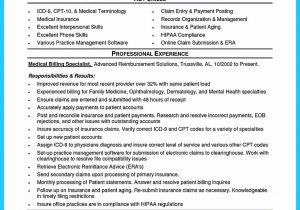 Medical Billing and Coding Resume Templates Medical Biller Resume Examples Awesome Exciting Billing Specialist …