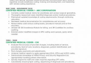 Medical Coding Medical Coder Resume Sample Certified Medical Coder Resume Samples
