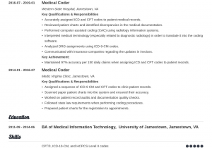 Medical Coding Medical Coder Resume Sample Medical Coder Resume Sample & Guide [20 Tips]
