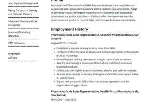 Medical Device Sales Rep Resume Sample Pharmaceutical Sales Representative Resume Examples & Writing Tips
