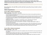 Medical Front Office assistant Resume Sample Front Fice Medical assistant Resume Samples