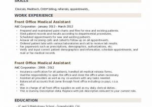 Medical Front Office assistant Resume Sample Front Fice Medical assistant Resume Samples