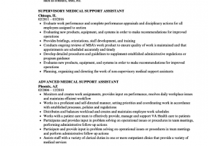 Medical Support assistant Federal Resume Sample Medical Support assistant Resume Samples