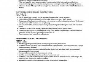 Mental Health Case Manager Resume Sample Make Case Manager Mental Health Resume Behavioral Health