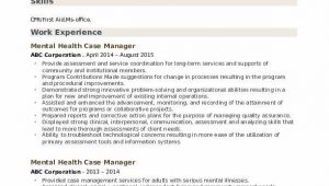 Mental Health Case Manager Resume Sample Mental Health Case Manager Resume Samples