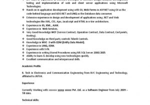 Microsoft Azure Sample Resumes for 0 2 Years Experience Sample Resume Perfect Resume Microsoft Net 2 Years Experience …
