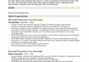 Microsoft Dynamics Crm Developer Sample Resume Microsoft Dynamics Crm Developer Resume Samples
