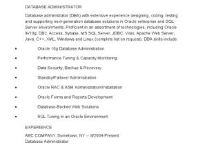 Ms Sql Server Dba Sample Resume Database Administrator Resume Sample Pdf oracle Database …