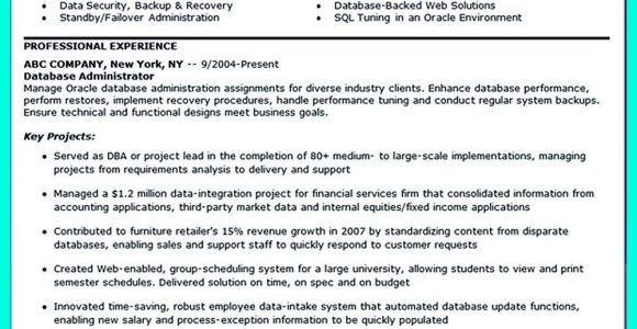 Ms Sql Server Dba Sample Resume High Impact Database Administrator Resume to Get Noticed Easily …