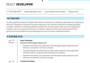 Net Developer with React Js Sample Resume React Js Developer Resume: 2022 Guide with 15lancarrezekiq Section-wise Examples