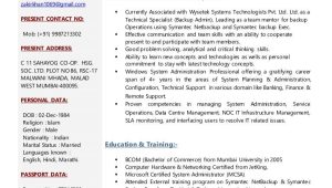 Netbackup 8.0 Resume Sample for 10 Years Experience Resume