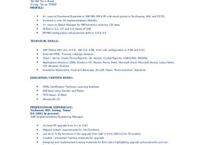 Netbackup 8.0 Resume Sample for 10 Years Experience Sap Resume Sample Pdf Credit Card Sap Se