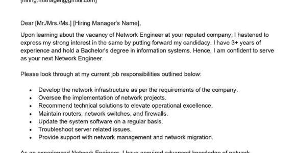 Network Engineer Cover Letter Resume Sample Network Engineer Cover Letter Examples – Qwikresume