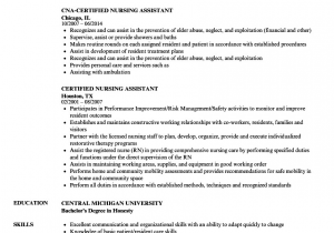 New Certified Nursing assistant Resume Samples Certified Nursing assistant Examples Cna Resumes