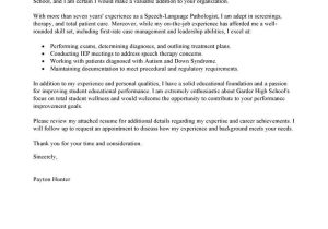 New Teacher Resume Cover Letter Sample Speech Language Pathologist Cover Letter Sample – My Perfect Cover …