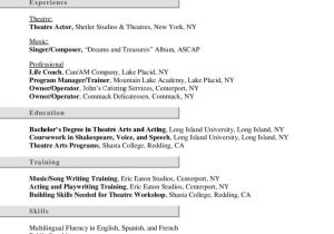 New York City Actor Resume Sample Acting Resume: How Do I Write My Resume if I Have Little Experience?