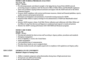 Nurse Sample Resume with Job Description Home Care Nurse Job Description Resume