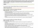 Occupational Health and Safety Officer Resume Samples Environmental Health and Safety Manager Resume Samples