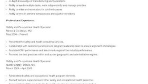 Occupational Health and Safety Resume Sample Resume Samples Sample Safety and Occupational Health