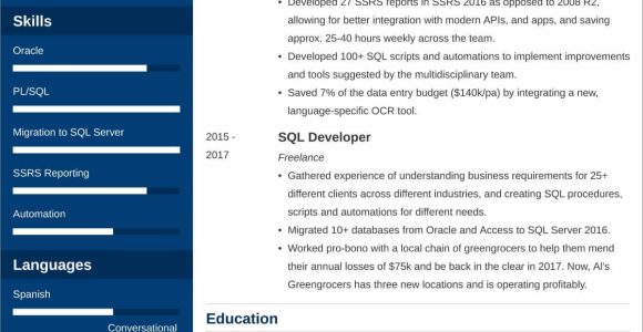 Oracle Database Developer Resume Summary Sample Sql Developer Resumeâsample and 25lancarrezekiq Writing Tips