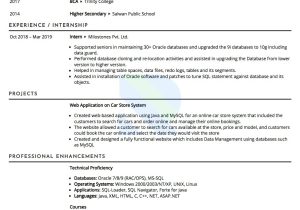 Oracle Dba Fresher Sample Resume Free Sample Resume Of oracle Dba with Template & Writing Guide Resumod.co