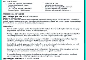 Oracle Dba Sample Resumes for Experienced High Impact Database Administrator Resume to Get Noticed Easily …