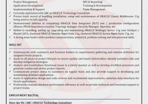 Oracle Dba Sample Resumes for Experienced Sample Resume Of Fresher oracle Dba