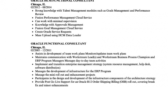 Oracle Financial Functional Consultant Sample Resume oracle Functional Consultant Resume Samples