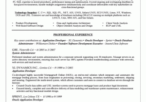Oracle forms and Reports Sample Resume oracle Dba Resume Example