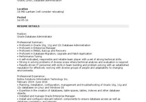 Oracle forms and Reports Sample Resume oracle Dba Resume Sample oracle Database