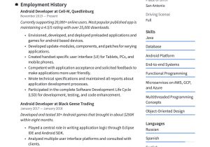 Orange County Resumes Samples for android 7 Years android Developer Resume Guide & Examples  20 Pdf’s 2022