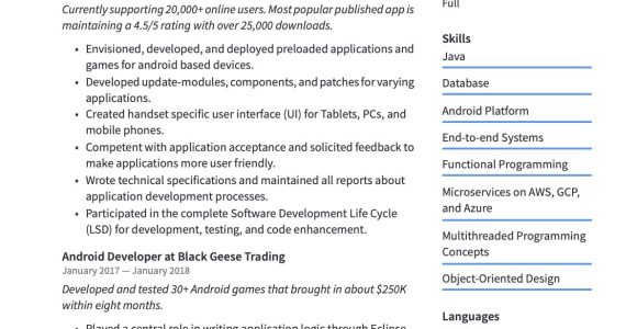 Orange County Resumes Samples for android 7 Years android Developer Resume Guide & Examples  20 Pdf’s 2022