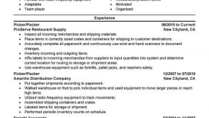 Order Picking and Packing Resume Sample Best Picker and Packer Resume Example From Professional