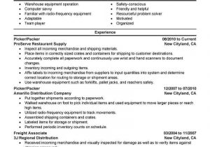 Order Picking and Packing Resume Sample Best Picker and Packer Resume Example From Professional