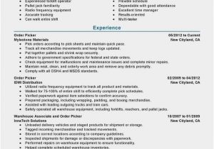 Order Picking and Packing Resume Sample Free Collection 53 Picking and Packing Resume Professional