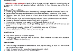 Orthopedic Medical Billing Manager Resume Sample some People are Trying to Get the Billing Specialist Job. if You …