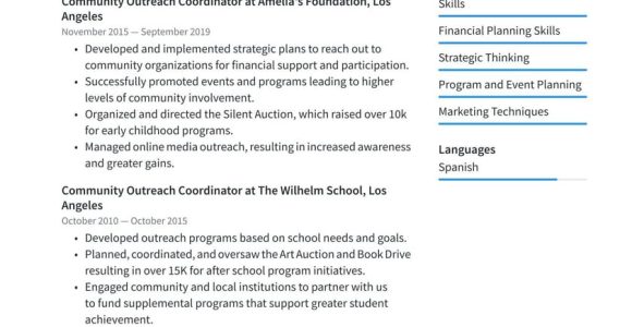 Outreach and Communications Coordinator Sample Resume Community Outreach Coordinator Resume Example & Writing Guide