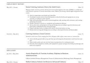 Outside Catering Sales Manager Resume Sample Guide: Catering assistant Resume [   12 Samples ] Pdf & Word 2022