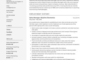 Outside Catering Sales Manager Resume Sample Guide: Small Business Sales Manager Resume [x12] Sample Pdf 2020