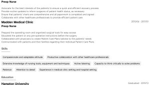Pacu Nurse Career Profile Sample Resume Preop Nurse Resume Samples All Experience Levels Resume.com …
